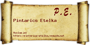 Pintarics Etelka névjegykártya